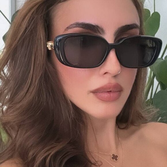 Versace VE4504D GB1/87 Rectangle Sunglasses – Shiny Black/Grey - Picture 3 of 9